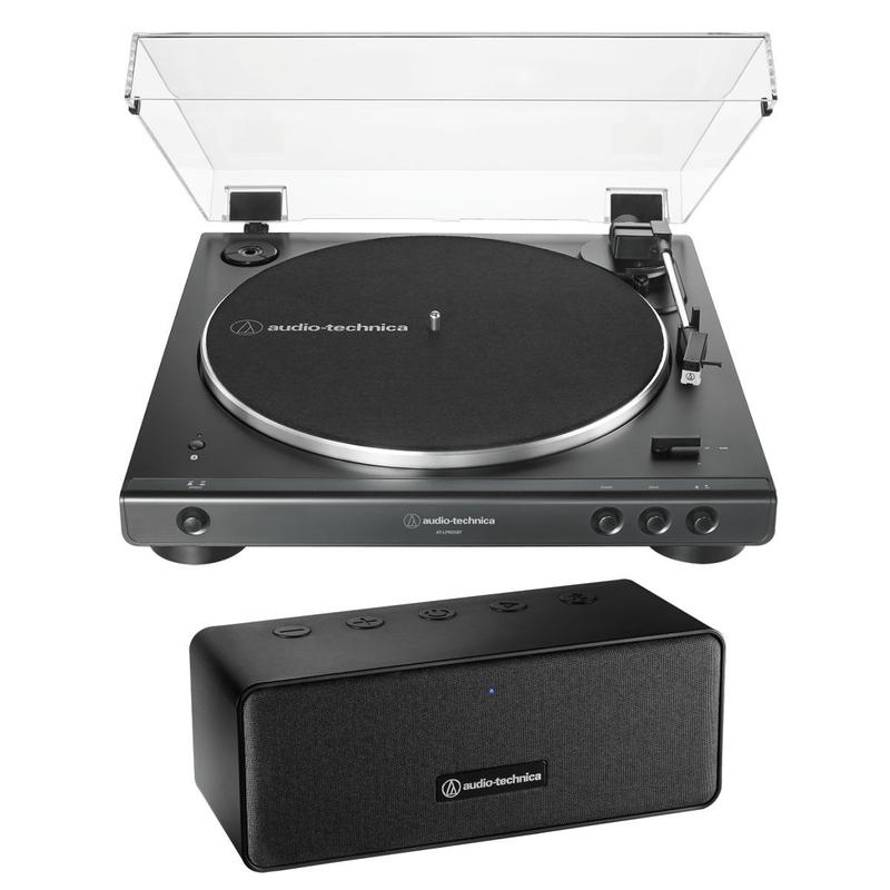 Toca Discos Audio Technica Lp60x Bt Bivolt + Caixa Bluetooth